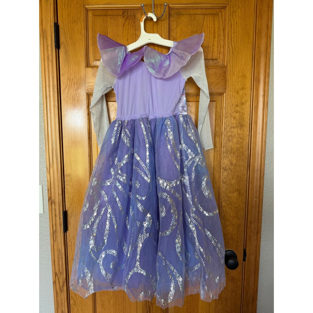 Wicked Glinda Costume Girls Small 4-6X Purple Silver Sequin Dress Up 173489L - Picture 5 of 6
